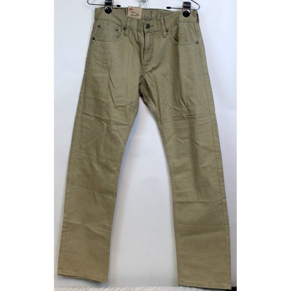 NWT Levis 514 Straight Leg Khaki Pants Slim Fit Mens Waist Size 30 100% Cotton - Picture 1 of 6
